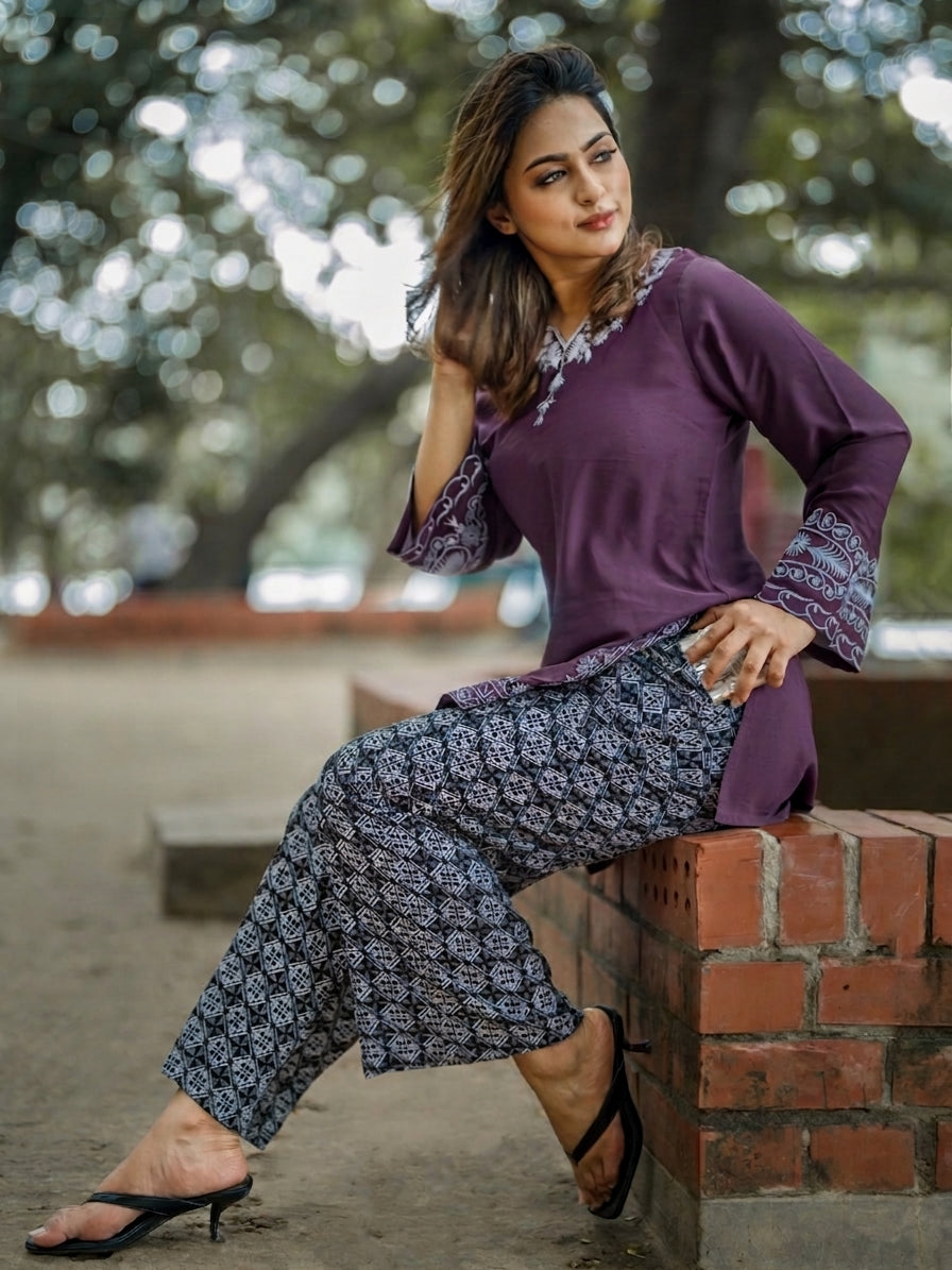 Black Mosaic Canvas pant