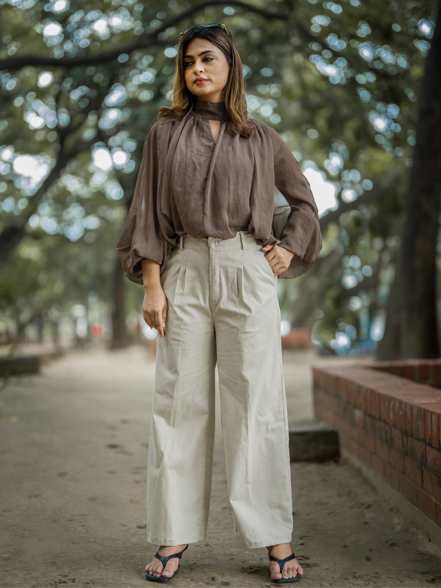 Gabardine Wide Leg