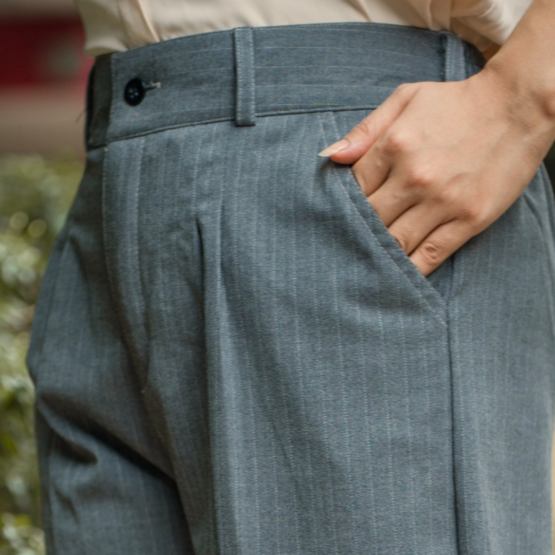 Pinstripe Wide Leg Pant